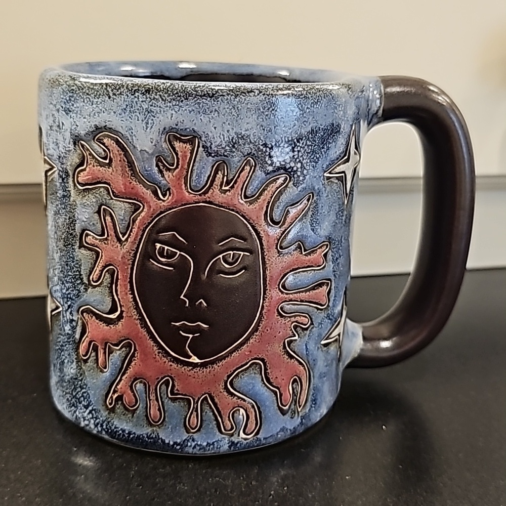 Mara Stoneware Blue Celestial Signed Mug - Size 16 oz - Picture 3 of 8
